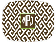 Preppy Plates - Personalized Platters (Santorini Chocolate Circle Monogram)