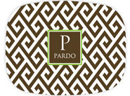 Preppy Plates - Personalized Platters (Santorini Chocolate Single Initial and Name)