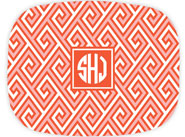 Preppy Plates - Personalized Platters (Santorini Orange Circle Monogram)