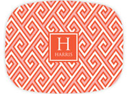 Preppy Plates - Personalized Platters (Santorini Orange Single Initial and Name)