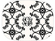 Preppy Plates - Personalized Platters (Deco Black Interlocking Monogram)