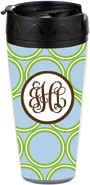 Preppy Plates - Personalized 16 oz. Tumbler (Codron Blue Interlocking Monogram)