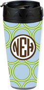 Preppy Plates - Personalized 16 oz. Tumbler (Codron Blue Circle Monogram)