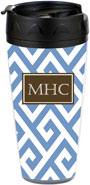 Preppy Plates - Personalized 16 oz. Tumbler (Santorini Blue Block)