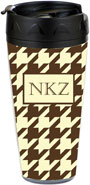 Preppy Plates - Personalized 16 oz. Tumbler (Houndstooth Chocolate Block)