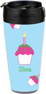 Preppy Plates - Personalized 16 oz. Tumbler (Pink Cupcake)