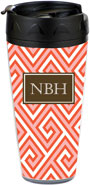 Preppy Plates - Personalized 16 oz. Tumbler (Santorini Orange Block)