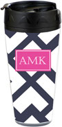 Preppy Plates - Personalized 16 oz. Tumbler (Arbor Navy Pink Block)