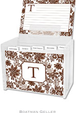 Boatman Geller Recipe Boxes with Cards - Classic Floral Brown