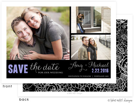 Take Note Designs Save The Date Cards - Custom Fit 3 Photo Block