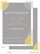 Take Note Designs Save The Date Cards - Grey and Yellow Mums