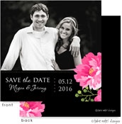Take Note Designs Save The Date Cards - Peony on Band of Black