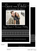 Take Note Designs Save The Date Cards - Fancy Band on Black