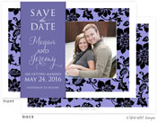 Take Note Designs Save The Date Cards - Purple and Black Classic