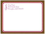 Shipping Labels by Stacy Claire Boyd - Brown-Hot Pink Round Ruffled Border