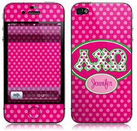 Covers (Skins) for cell phones, MP3 players, e-readers, laptops (Alpha Chi Omega - Applique Letters On Dots) (GOTGK-ACO-01)