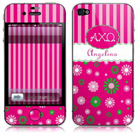 Covers (Skins) for cell phones, MP3 players, e-readers, laptops (Alpha Chi Omega - Flower Stripe) (GOTGK-ACO-04)