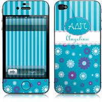 Covers (Skins) for cell phones, MP3 players, e-readers, laptops (Alpha Delta Pi - Flower Stripe) (GOTGK-ADP-04)