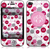 Covers (Skins) for cell phones, MP3 players, e-readers, laptops (Alpha Phi - Bubbles) (GOTGK-AF-02)