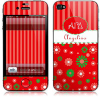 Covers (Skins) for cell phones, MP3 players, e-readers, laptops (Alpha Gamma Delta - Flower Stripe) (GOTGK-AGD-04)