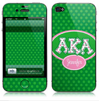 Covers (Skins) for cell phones, MP3 players, e-readers, laptops (Alpha Kappa Alpha - Applique Letters On Dots) (GOTGK-AKA-01)