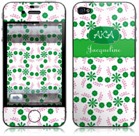 Covers (Skins) for cell phones, MP3 players, e-readers, laptops (Alpha Kappa Alpha - Flowers) (GOTGK-AKA-03)