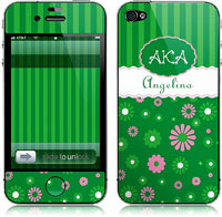 Covers (Skins) for cell phones, MP3 players, e-readers, laptops (Alpha Kappa Alpha - Flower Stripe) (GOTGK-AKA-04)