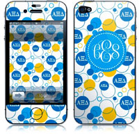 Covers (Skins) for cell phones, MP3 players, e-readers, laptops (Alpha Xi Delta - Bubbles) (GOTGK-AXD-02)