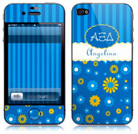 Covers (Skins) for cell phones, MP3 players, e-readers, laptops (Alpha Xi Delta - Flower Stripe) (GOTGK-AXD-04)