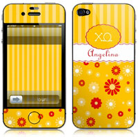 Covers (Skins) for cell phones, MP3 players, e-readers, laptops (Chi Omega - Flower Stripe) (GOTGK-CO-04)