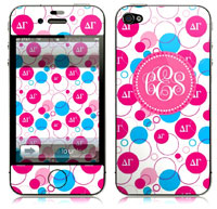 Covers (Skins) for cell phones, MP3 players, e-readers, laptops (Delta Gamma - Bubbles) (GOTGK-DG-02)