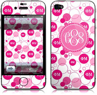 Covers (Skins) for cell phones, MP3 players, e-readers, laptops (Phi Mu - Bubbles) (GOTGK-FM-02)