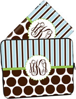 Cases for laptops & iPads - Chocolate Dots Blue Stripes ()
