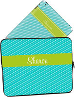Cases for laptops & iPads - Fun Stripe - Turquoise Pea ()
