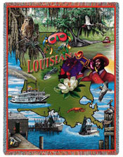 State Tapestry Throws - Louisiana