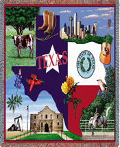 State Tapestry Throws - Texas