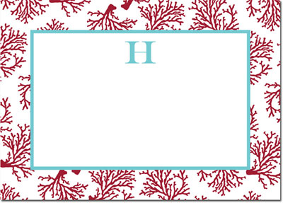 Boatman Geller - Create-Your-Own Personalized Stationery (Coral - Lg. Flat Card)