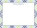 Boatman Geller Stationery - Blue & Green Check (#16270)