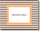 Boatman Geller Stationery - Brown Stripe & Orange Dot (#16343)