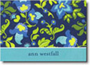 Boatman Geller Stationery - Blue And Green Floral Folded Note (#17307)