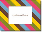 Boatman Geller Stationery - Modern Diagonal Stripe Folded Note (#17320)