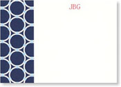 Boatman Geller Stationery - Bamboo Rings Navy Large Flat Card (#17415)