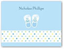 Boatman Geller Stationery - Baby Shoes Blue (18319)