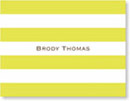 Boatman Geller Stationery - Awning Stripe Lime Folded Note (#18335)