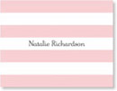 Boatman Geller Stationery - Awning Stripe Light Pink Folded Note (#18337)