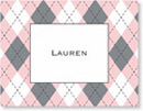 Boatman Geller Stationery - Argyle Pink Folded Note (#18365)