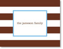 Boatman Geller Stationery - Awning Stripe Chocolate Folded Note (#383P14A04)
