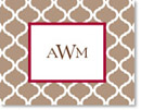 Boatman Geller Stationery - Ann Tile Mocha Folded Note (#403P10A13)