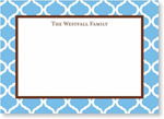 Boatman Geller Stationery - Ann Tile Cornflower Large Flat Card (#404P04A14)