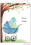 Personalized Stationery/Thank You Notes by Bonnie Marcus - Beautiful Bassinet (Blue)